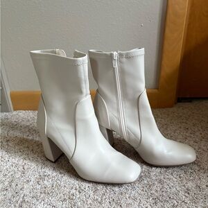 A New Day Cream Block Heeled Bootie
